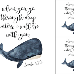 1 blanket + 2 loveys: when you go through deep waters i will be with you // navy