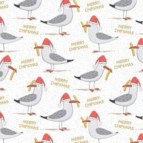 Merry Chipsmas Seagulls- large scale