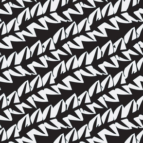 MID-CENTURY LEAVES WHITE AND BLACK