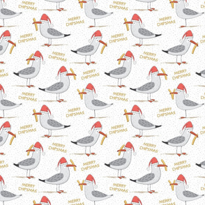 Merry Chipsmas Seagulls- medium scale