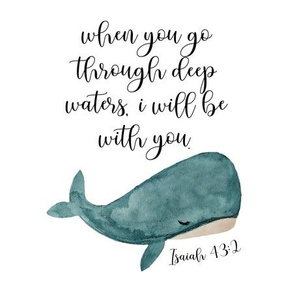 9" square: when you go through deep waters i will be with you // slate