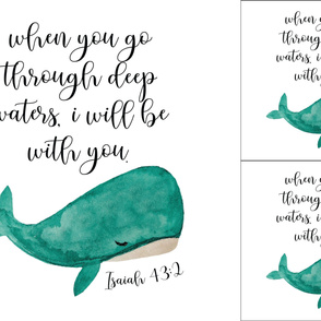 1 blanket + 2 loveys: when you go through deep waters i will be with you // teal