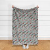 Dachshund Christmas blue on light grey - extra small scale