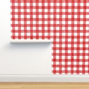 Red Watercolor Gingham 