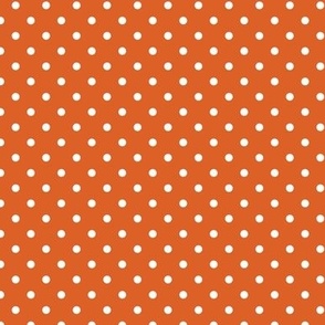 Orange White Polka Dot 