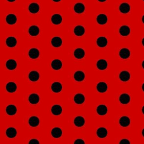 big polka black on red