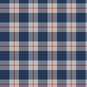 Blue Orange Gray Plaid Fall Plaid 