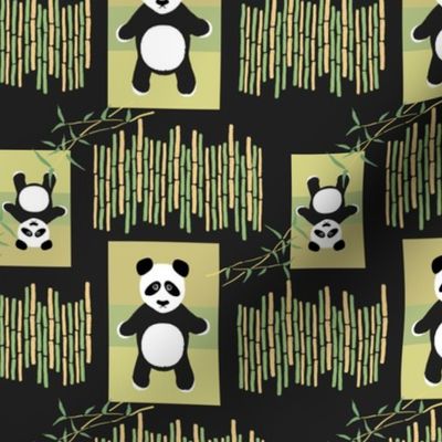 Panda trailing bamboo olive green and black