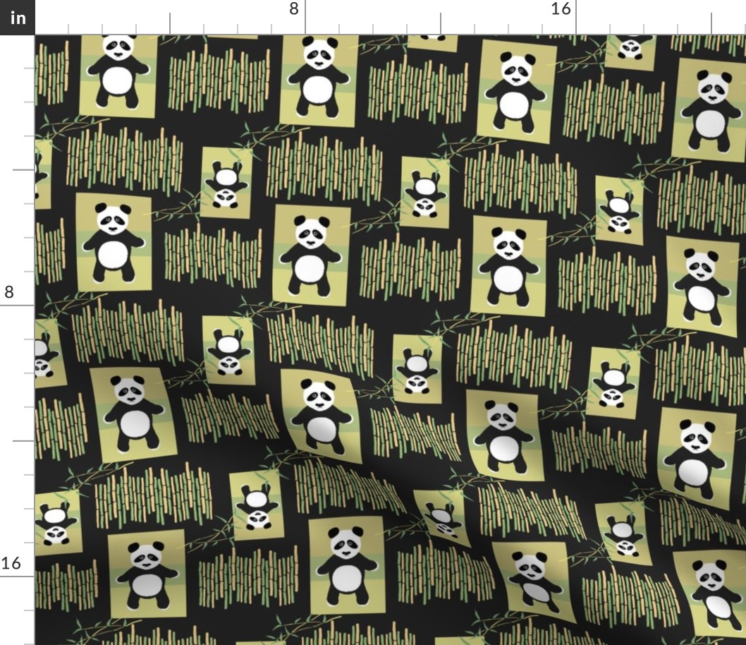 Panda trailing bamboo olive green and black