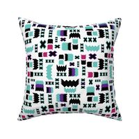 Tribal Geometric Teal Purple Fuschia small scale