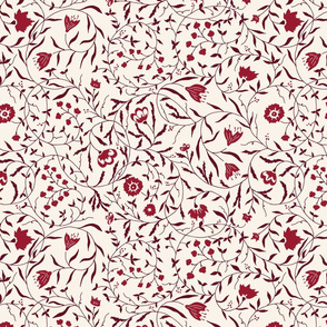 Organic Monochrome Burgundy Floral