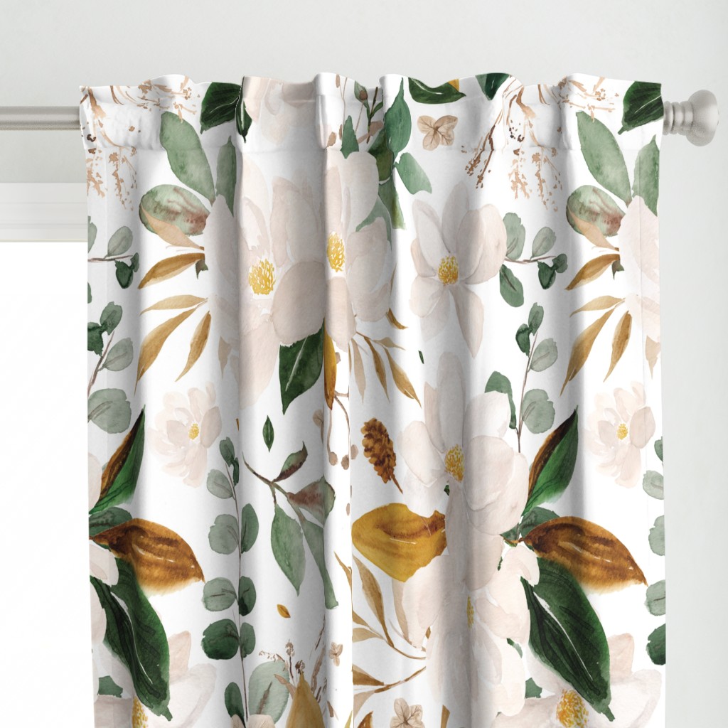 gold magnolia floral - oversized