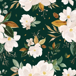 White Floral Fabric, Wallpaper and Home Decor | Spoonflower