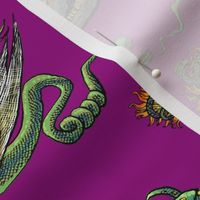 Medieval Dragons and Monsters Large - Magenta