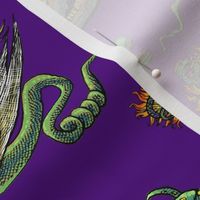 Medieval Dragons and Monsters Large - Purple