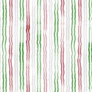christmas watercolor double stripes green red gray