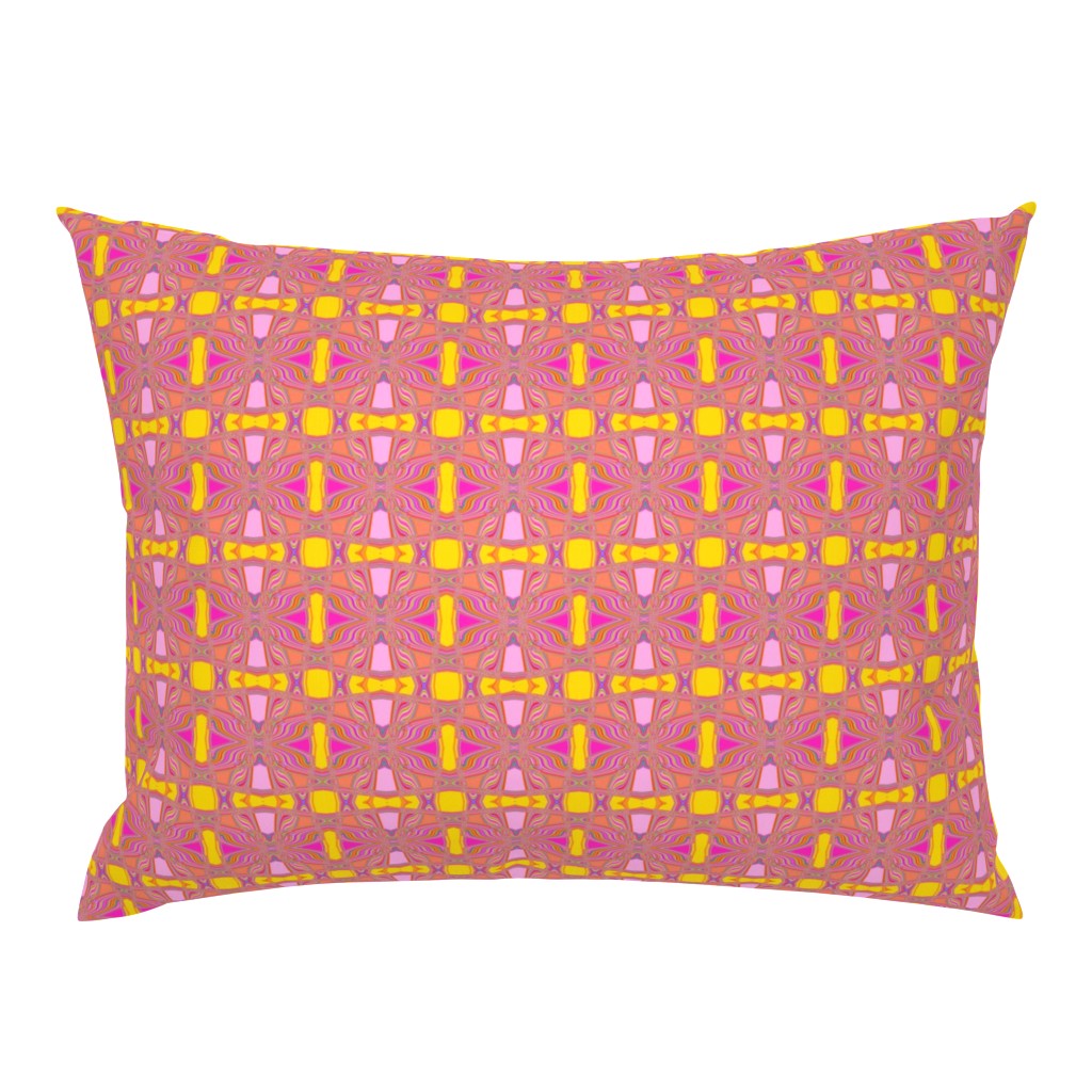 Geometric Butterfly Wings - Pink Yellow Orange