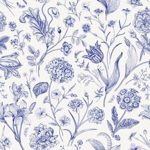 Blue and white floral pattern