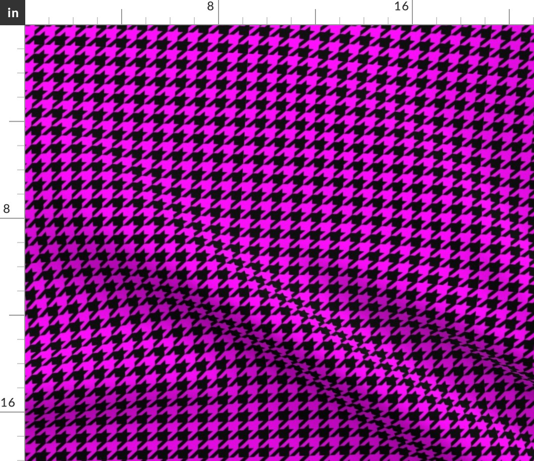 Black and Hot Pink Houndstooth