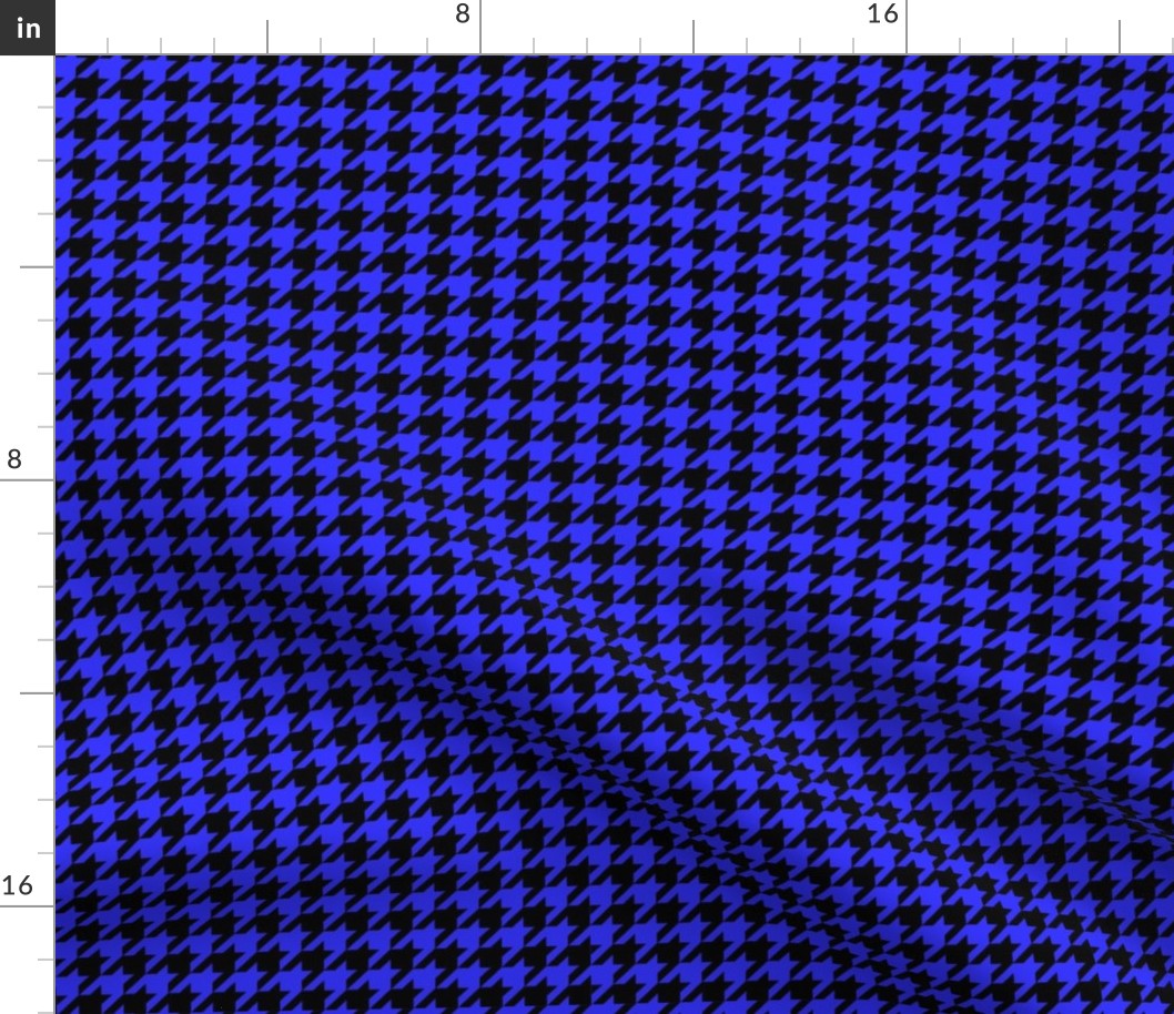 Black and Royal Blue Houndstooth