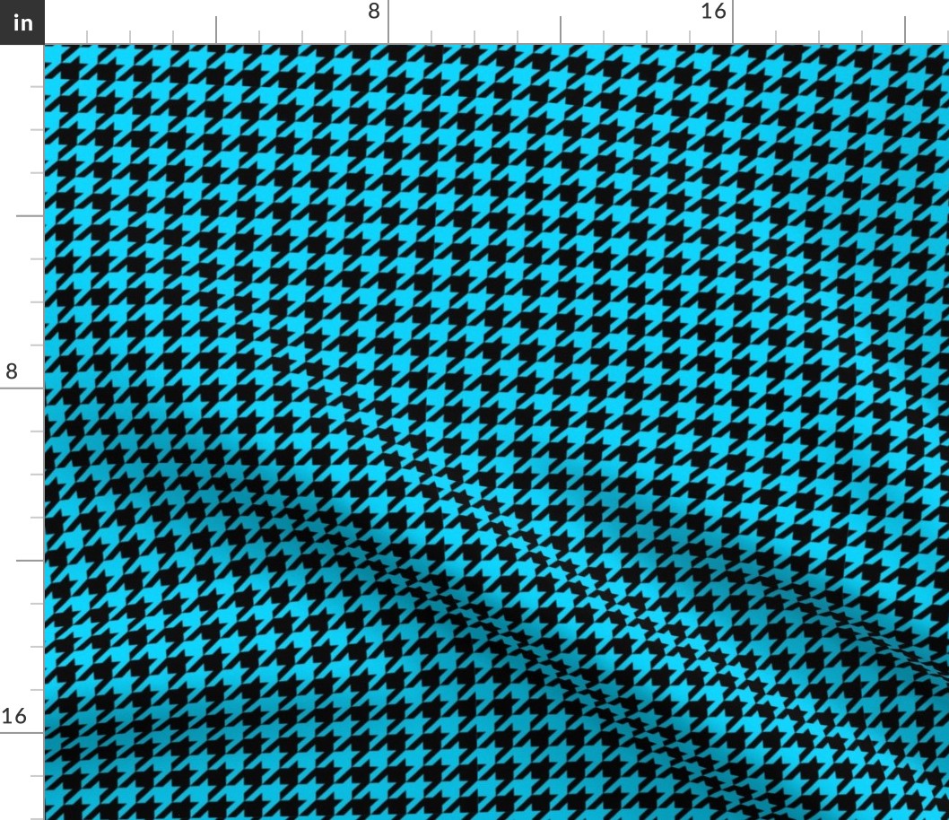 Black and Turquoise Houndstooth