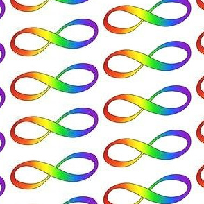 Rainbow Infinity Symbol for Autism, Autistic Pride, and Neurodiversity - on White