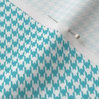 Aqua and White Houndstooth