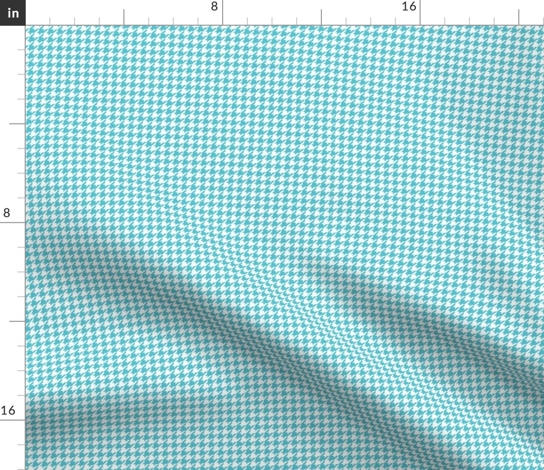 Aqua and White Houndstooth