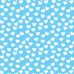 White hearts on turquoise (mini)