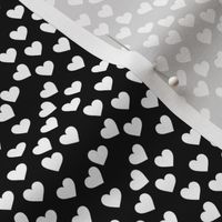 White hearts on black (mini)