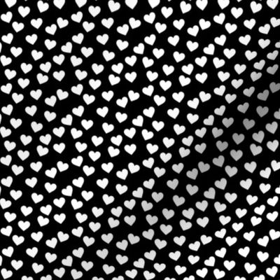 White hearts on black (mini)