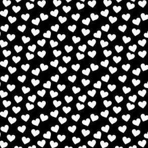 White hearts on black (mini)