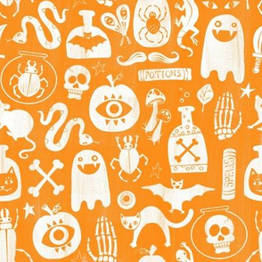 Spooky Stencils on Orange