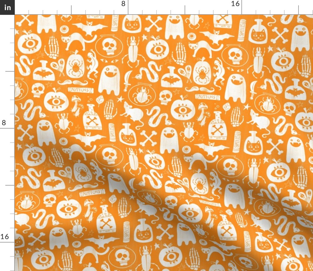 Spooky Stencils on Orange