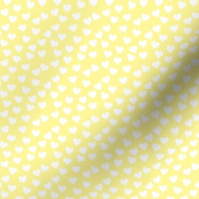White hearts on yellow (mini)