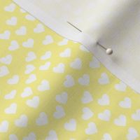 White hearts on yellow (mini)
