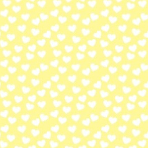 White hearts on yellow (mini)