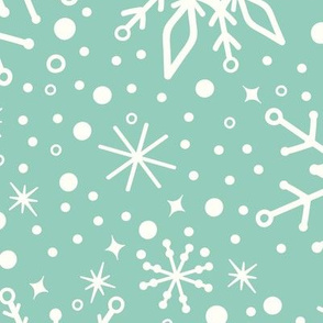 Snowflakes Teal | Extra Large Scale
