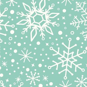 Snowflakes Teal | Large Scale