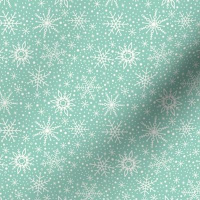 Snowflakes Teal | Small Scale