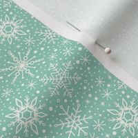 Snowflakes Teal | Small Scale