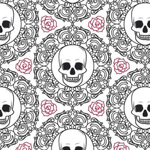 Boneyard Damask | White