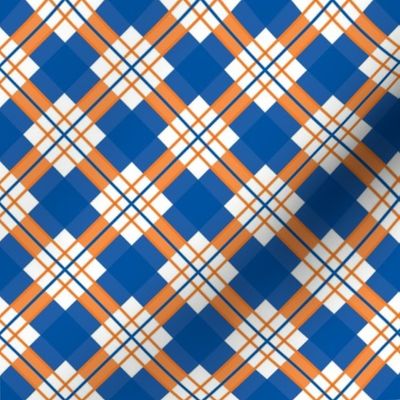 Royal Blue Orange Plaid School Colors