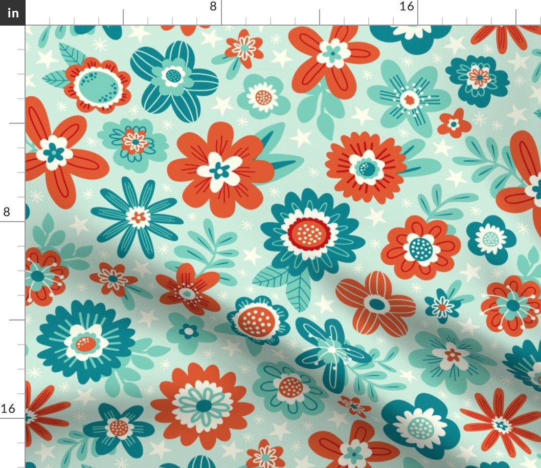 Patriotic Floral | Large Scale