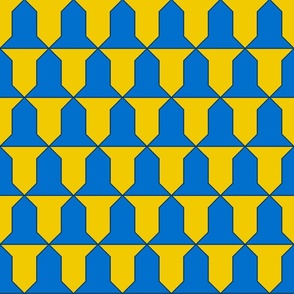 vairy, azure and or (blue and yellow)