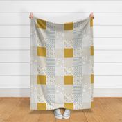 soft & subtle floral cheater quilt - mustard