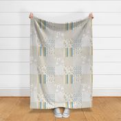 soft & subtle floral cheater quilt  - greige