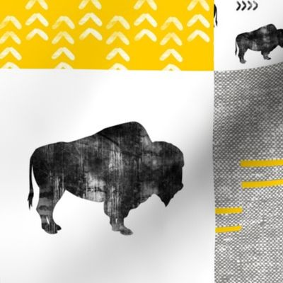 Buffalo Patchwork - Yellow, Greige, White - boho style  C20BS