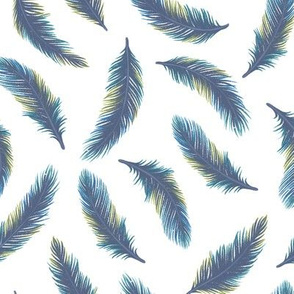 Pastel magic feather, wizard and witch, soft calming, blue