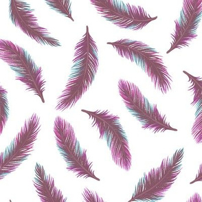 Pastel magic feather, wizard and witch, soft calming, pink and blue